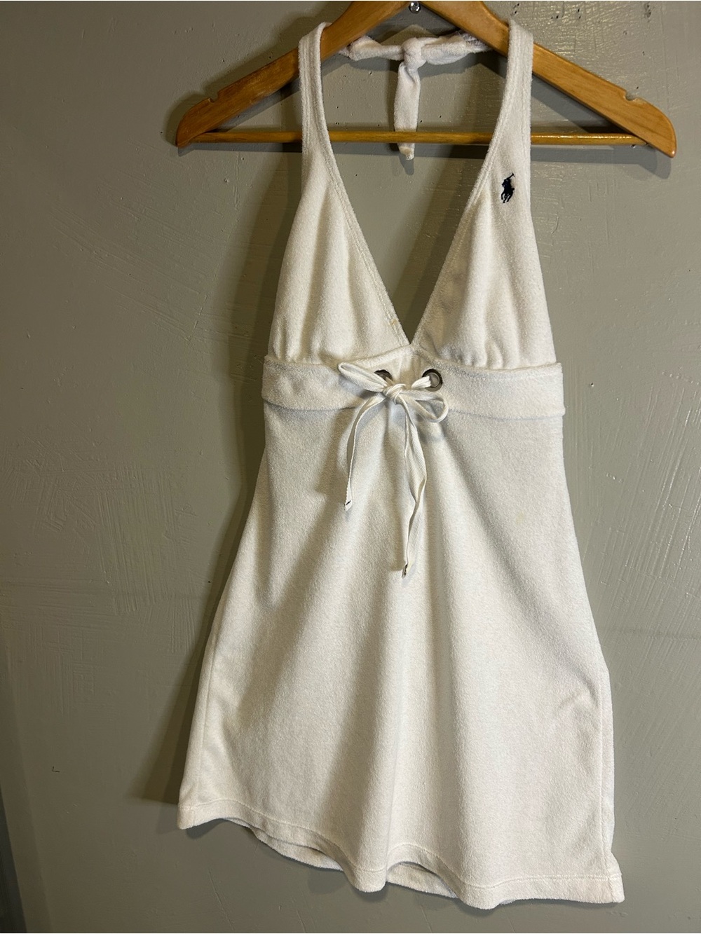 VTG Ralph Lauren White Terrycloth halter beach dress white coverup